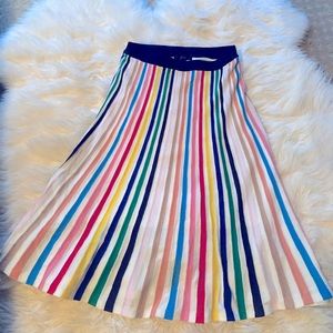 J. Crew Pull-on Flare Skirt in Rainbow Stripe Small